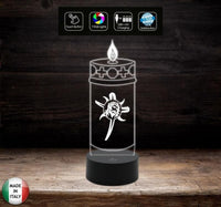 Lampada a led funebre 7 colori funeraria Cero Accessorio per cimitero o casa Lume sacro arte sacra da tavolo - Lampada LED - Funebri