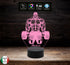 Lampada bodybuilding Culturismo bodybuilder Idea regalo compleanno inaugurazione palestra 7 colori a led con nome personalizzabile