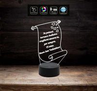 Lampada led 7 colori PERSONALIZZABILE con frase Luce da notte Idea Regalo San Valentino Anniversario Arredo casa Luce da notte - Lampada LED - San Valentino