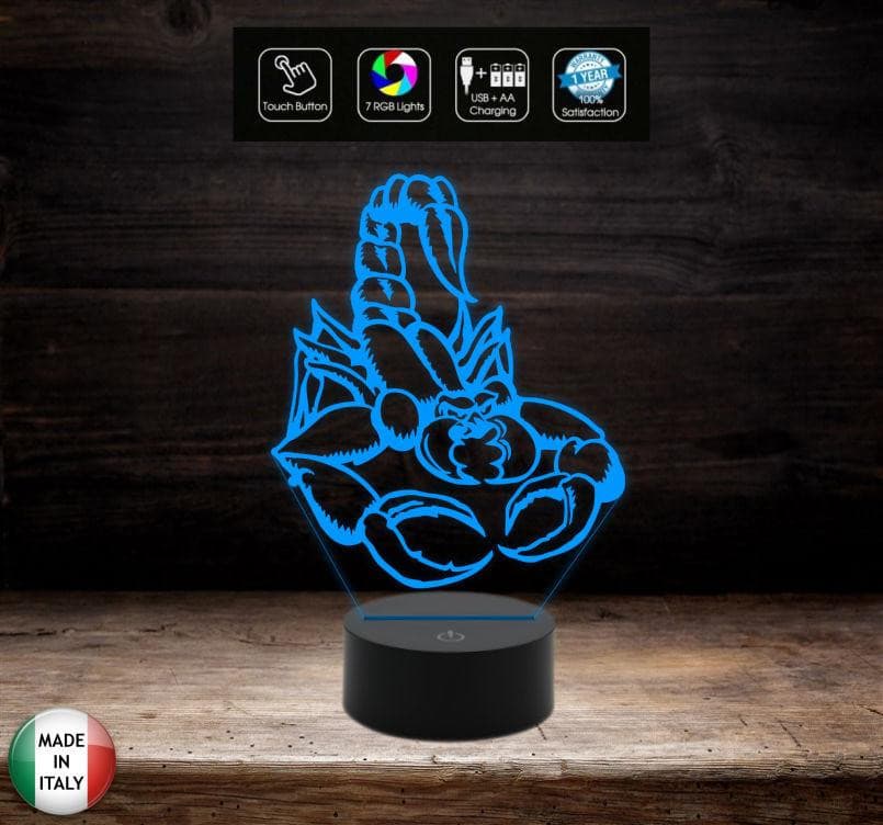 Lampada led 7 colori SCORPIONE Segno zodiacale Idea regalo originale compleanno Luce da notte camera Arredo casa home Cambia colore con touch - Lampada LED - Varie