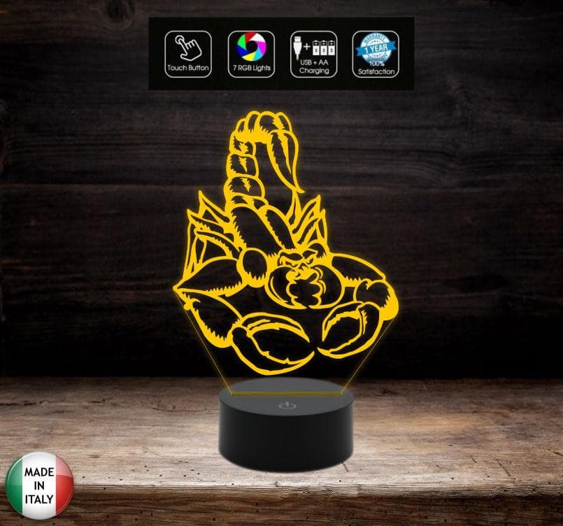 Lampada led 7 colori SCORPIONE Segno zodiacale Idea regalo originale compleanno Luce da notte camera Arredo casa home Cambia colore con touch - Lampada LED - Varie