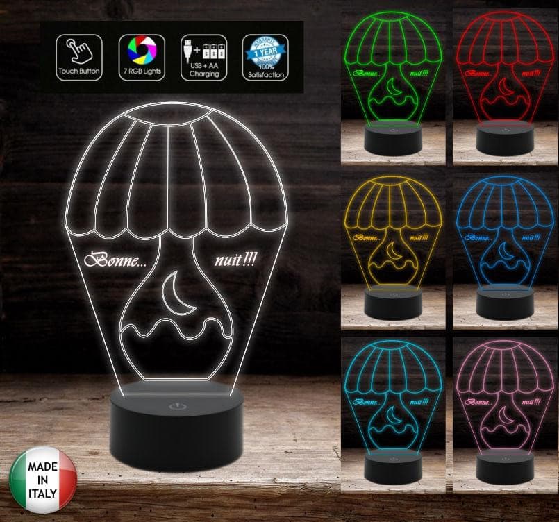 Lampada led 7 colori selezionabili ABAJUR Luce da notte idea regalo personalizzabile Compleanno Inaugurazione casa Promessa di matrimonio - Lampada LED - Varie