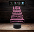 Lampada led 7 colori selezionabili torta BUON COMPLEANNO personalizzata con numero AUGURI Idea regalo originale Cake Decorazione casa negozio - Lampada LED - Compleanni