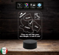 Lampada led Cartina ABRUZZO Regioni d’Italia Idea regalo originale Da scrivania o ufficio a batterie o cavo usb Luce led 7 colori selezionabili - Lampada LED - Varie
