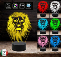 Lampada led LEONE 7 colori selezionabili con touch Luce decorativa da casa negozio ufficio Idea regalo originale per tutti gli appassionati - Lampada LED - Varie