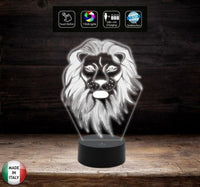 Lampada led LEONE 7 colori selezionabili con touch Luce decorativa da casa negozio ufficio Idea regalo originale per tutti gli appassionati - Lampada LED - Varie