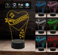 Lampada led cuore con nome personalizzabile Luce da notte Regalo anniversario compleanno San Valentino Cambia colore con Touch Switch - Lampada LED - San Valentino