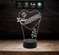 Lampada led cuore con nome personalizzabile Luce da notte Regalo anniversario compleanno San Valentino Cambia colore con Touch Switch - Lampada LED - San Valentino