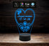 Lampada led da casa o ufficio 7 Colori CUORE con fiori personalizzata FESTA DELLA MAMMA Arredo decorazione casa HOME Luce da notte - Lampada LED - Festa della mamma