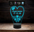 Lampada led da casa o ufficio 7 Colori CUORE con fiori personalizzata FESTA DELLA MAMMA Arredo decorazione casa HOME Luce da notte - Lampada LED - Festa della mamma