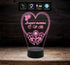 Lampada led da casa o ufficio 7 Colori CUORE con fiori personalizzata FESTA DELLA MAMMA Arredo decorazione casa HOME Luce da notte - Lampada LED - Festa della mamma