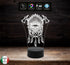 Lampada led da tavolo TESCHIO INDIANO Tatoo disegno tribale Idea regalo originale compleanno Scegli fino a 7 colori con touch Decorazione casa negozio - Lampada LED - Varie