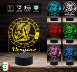 Lampada led segno zodiacale VERGINE Idea REGALO ORIGINALE compleanno Natale 7 colori selezionabili con touch Luce da camera o scrivania ASTROLOGIA - Lampada LED - Segno zodiacale