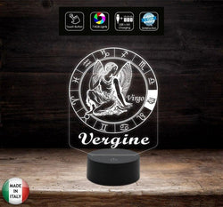 Lampada led segno zodiacale VERGINE Idea REGALO ORIGINALE compleanno Natale 7 colori selezionabili con touch Luce da camera o scrivania ASTROLOGIA - Lampada LED - Segno zodiacale