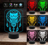 Luce da notte GUFO PORTAFORTUNA Lampada led 7 colori selezionabili Idea regalo compleanno inaugurazione casa o negozio Decorazione ambiente - Lampada LED - Varie