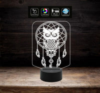 Luce da notte GUFO PORTAFORTUNA Lampada led 7 colori selezionabili Idea regalo compleanno inaugurazione casa o negozio Decorazione ambiente - Lampada LED - Varie