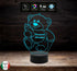 Luce da notte bambini Lampada led personalizzata 7 colori selezionabili ORSETTO con BIBERON idea regalo nascita Cambia colore con Touch Switch - Lampada LED - Nascita - Per bambini