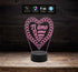 Luce da notte camera Lampada led 7 colori cuore San Valentino Idea regalo compleanno anniversario Promessa di matrimonio Wedding da tavolo o scrivania - Lampada LED - San Valentino