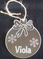 PALLA DI NATALE personalizzata con nome Decorazione albero casa SEGNAPOSTO NATALIZIO originale per tavola Addobbo home - Articolo in Plexiglass - Decorazioni natalizie