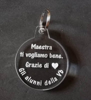 PORTACHIAVE Idea regalo MAESTRA Portachiavi in plexiglass personalizzabile Dono unico ed originale di fine anno scolastico - Articolo in Plexiglass - Portachiavi