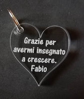 PORTACHIAVE REGALO personalizzato con nome Idea originale per maestro maestra insegnante Portachiavi Cuore in plexiglass - Articolo in Plexiglass - Portachiavi