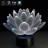 Pianta Lotus loto lampada led 7 colori selezionabili complemento arredo casa home Idea regalo Design Pianta grassa Cambia colore con touch - Lampada LED - Varie