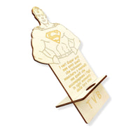 PORTA CELLULARE per papà SUPEREROE da tavolo universale Regalo FESTA DEL PAPA’ compleanno Natale