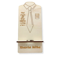 Portacellulare in legno personalizzabile con nome FESTA DEL PAPA’ Regalo compleanno originale