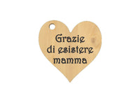 Portachiave cuore legno Idea regalo personalizzato Festa della mamma Compleanno - Articolo in legno - Portachiavi