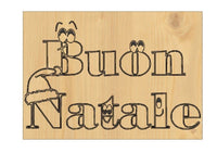 QUADRETTO DECORATIVO casa legno con INCISIONE BUON NATALE Decorazione casa home - Articolo in legno - Targhette decorative