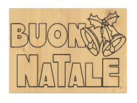 QUADRO arredo casa in legno con INCISIONE BUON NATALE Idea regalo addobbo home - Articolo in legno - Targhette decorative