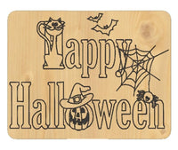 QUADRO decorativo CASA in legno con INCISIONE HALLOWEEN Quadri Arredo festa - Articolo in legno - Targhette decorative