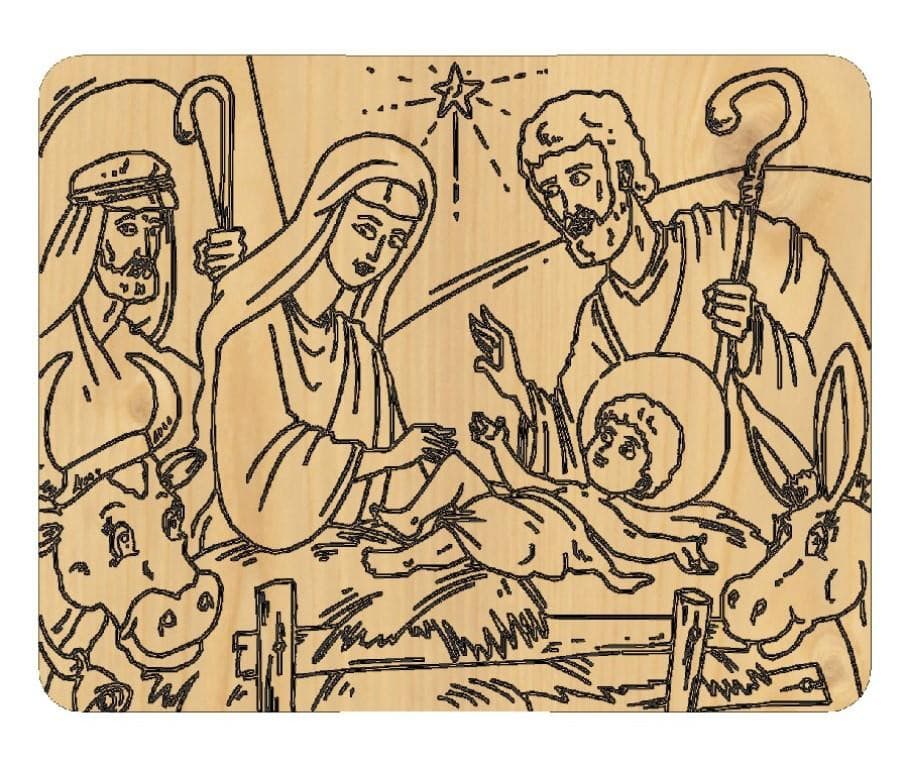 Quadretto decorativo natalizio NATIVITA’ legno Addobbo Decorazione casa Natale - Articolo in legno - Targhette decorative