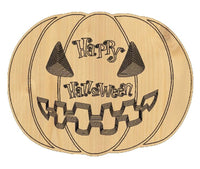 Quadro ZUCCA in legno con INCISIONE HALLOWEEN Addobbo casa festa - Articolo in legno - Targhette decorative