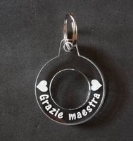 REGALO maestra PORTACHIAVI originale in plexiglass Idea dono fine anno scolastico Portachiave con cuori - Articolo in Plexiglass - Portachiavi