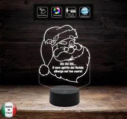 Regalo di Natale originale LAMPADA LED 7 colori Babbo Natale con frase personalizzata Arredo decorazione casa home Addobbo natalizio Luce da notte - Lampada LED - Natale