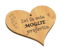 Regalo moglie compleanno divertente originale TAGLIERE CUORE Accessorio cucina - Articolo in legno - Taglieri decorativi
