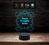 Regalo originale FESTA DEL PAPA’ lampada 3D SVEGLIA con frase 7 colori led da scrivania per ufficio o casa Idea compleanno onomastico Natale - Lampada LED - Festa del papà