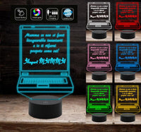 Regalo originale FESTA DELLA MAMMA Lampada a led luce notturna COMPUTER PC con frase personalizzabile Idea compleanno onomastico natale - Lampada LED - Festa della mamma