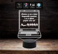 Regalo originale FESTA DELLA MAMMA Lampada a led luce notturna COMPUTER PC con frase personalizzabile Idea compleanno onomastico natale - Lampada LED - Festa della mamma