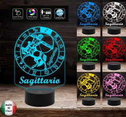 SEGNO ZODIACALE  SAGITTARIO Lampada a led 7 colori selezionabili con touch Idea regalo originale e personalizzabile da tavolo o scrivania - Lampada LED - Segno zodiacale