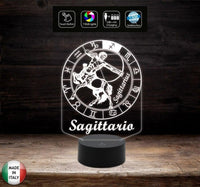 SEGNO ZODIACALE  SAGITTARIO Lampada a led 7 colori selezionabili con touch Idea regalo originale e personalizzabile da tavolo o scrivania - Lampada LED - Segno zodiacale