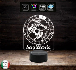 SEGNO ZODIACALE  SAGITTARIO Lampada a led 7 colori selezionabili con touch Idea regalo originale e personalizzabile da tavolo o scrivania - Lampada LED - Segno zodiacale