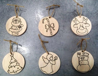 SET 6 PALLE di NATALE legno INCISIONE NATALIZIA decorazione addobbo casa albero - Articolo in legno - Decorazioni natalizie