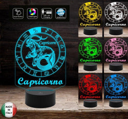 Segno zodiacale CAPRICORNO Lampada led 7 colori selezionabili a batterie o cavo usb Da scrivania Idea regalo compleanno Natale - Lampada LED - Segno zodiacale