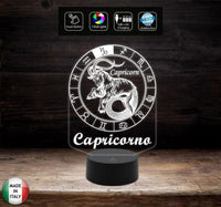 Segno zodiacale CAPRICORNO Lampada led 7 colori selezionabili a batterie o cavo usb Da scrivania Idea regalo compleanno Natale - Lampada LED - Segno zodiacale