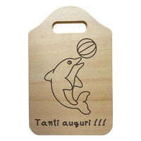 TAGLIERE decorativo con disegno delfino +frase personalizzata IDEA REGALO cucina - Articolo in legno - Taglieri decorativi