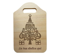 Idea Regalo Natale Tagliere decorativo cucina personalizzabile con dedica Originale da appendere - Articolo in legno - Natale