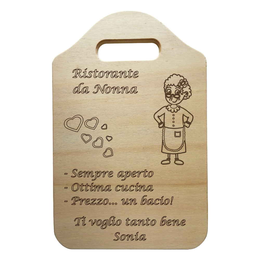 Regalo nonna FESTA DEI NONNI Tagliere con nome personalizzabile Regalo –  Shop Ricomincio da tre