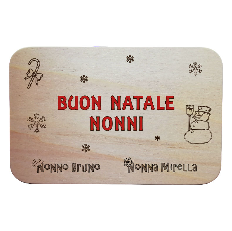 Tagliere decorativo NATALIZIO Regalo di Natale nonni personalizzabile con nomi Idea originale